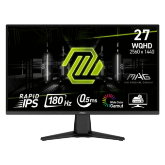 Monitor gamer Plano MSI MAG-275QF, 27" WQHD rapid IPS, 180 Hz, 0.5 ms, HDMI, negro